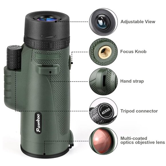 Pankoo 40X60 Monocular Telescope with Smartphone Holder & Tripod - Picture 2 of 6